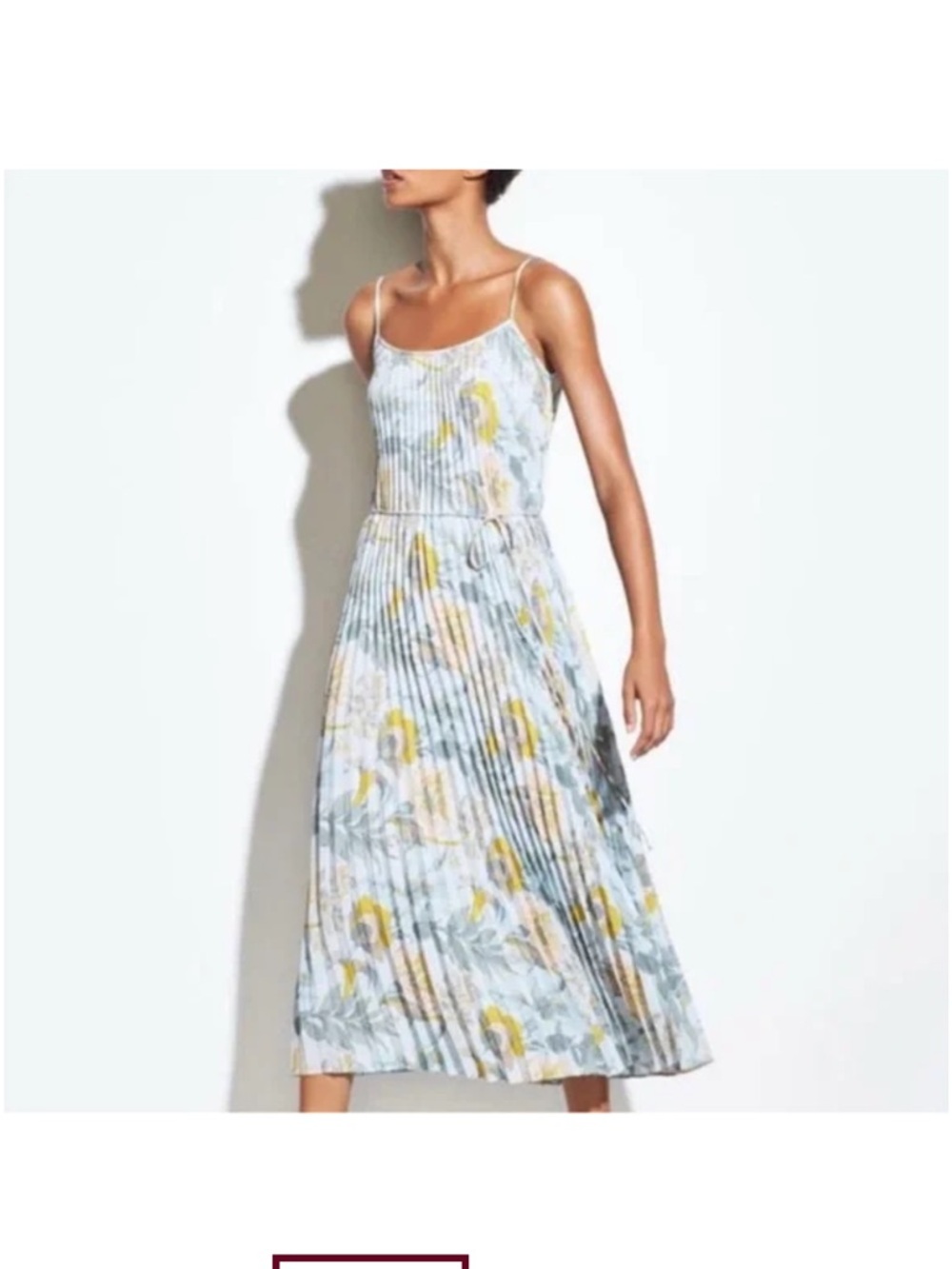Vince Marine Garden Pleated Cami Dress NWT